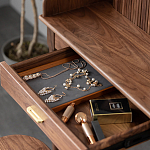 Туалетный стол деревянный с ящиком и зеркалом Moon Walnut Furniture варинант исполнения - 6 | Loft Concept в Волгограде