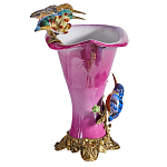 Ваза розового цвета из фарфора с птичкми и цветущими ветвями Garden of Eden варинант исполнения - 3 | Loft Concept в Волгограде