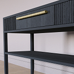 Дизайнерская Консоль с полкой и ящиком Primo Черный дуб варинант исполнения - 4 | Loft Concept в Волгограде