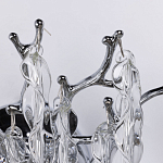 Бра цвета хром с ветвями и прозрачными стеклянными подвесками в виде вытянутых спиральных капель Droplet Chandelier варинант исполнения - 4 | Loft Concept в Волгограде