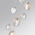 Люстра каскадная с 7-ю круглыми плафонами из рельефного стекла Disc Light варинант исполнения - 5 | Loft Concept в Волгограде