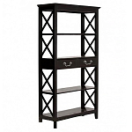 Стеллаж с 4-мя полками и 2-мя ящиками черного цвета из массива березы   варинант исполнения - 1 | Loft Concept в Волгограде