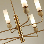 Люстра на штанге с 8-ю цилиндрическими матовыми плафонами и шарами из камня Orb Essence варинант исполнения - 11 | Loft Concept в Волгограде