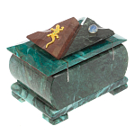 Шкатулка прямоугольная с зеркалом из натурального камня змеевик Stone Casket варинант исполнения - 4 | Loft Concept в Волгограде