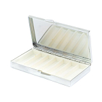 Таблетница карманная прямоугольная на 7 отделений с зеркалом и накладкой из натурального камня Амазонит Silver Stone Pillboxes варинант исполнения - 3 | Loft Concept в Волгограде