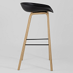 Барный стул на ножках из натурального дерева Boras Black варинант исполнения - 2 | Loft Concept в Волгограде