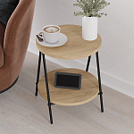 Стол приставной с 2-мя круглыми столешницами из дерева ESSEL OAK варинант исполнения - 8 | Loft Concept в Волгограде