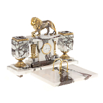 Настольный письменный набор из мрамора с декором в виде льва в подарочной упаковке Marble Accessory варинант исполнения - 2 | Loft Concept в Волгограде