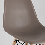 Пластиковый стул на ножках из массива бука Eames Cappuccino варинант исполнения - 7 | Loft Concept в Волгограде