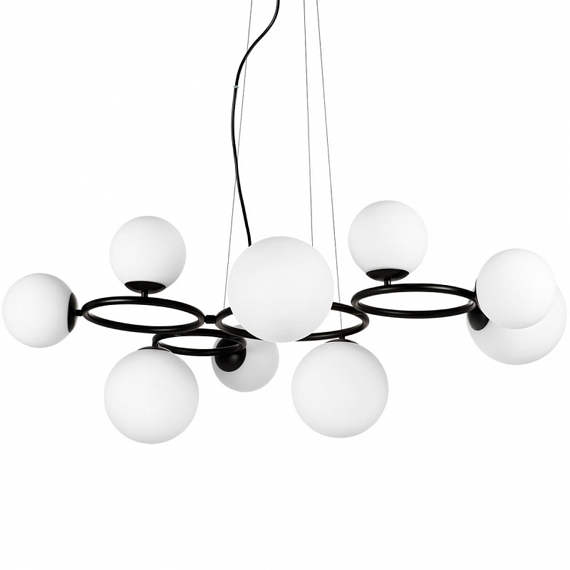Люстра Bubbles on 4 Rings Chandelier Black Белый Черный Люстра Bubbles on 4 Rings Chandelier Black Белый Черный в Волгограде | Loft Concept