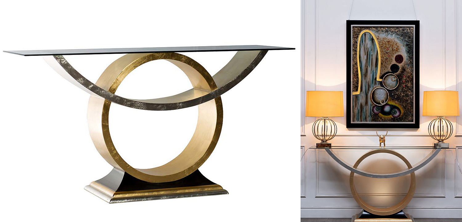 Консоль Wooden Base Gold & Silver Консоль Wooden Base Gold & Silver - Loft-Concept в Волгограде