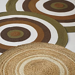 Ковер круглый из хлопка с контрастным узором Bullseye 150 варинант исполнения - 7 | Loft Concept в Волгограде