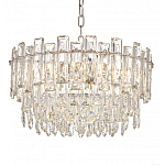 Круглая люстра с хрустальными подвесками на серебряном каркасе Gorgeous Crystal Light варинант исполнения - 2 | Loft Concept в Волгограде
