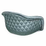 Барный стул со спинкой и мягкой обивкой с ромбами на 4-х деревянных ножках Голубой Велюр Ava Charm варинант исполнения - 3 | Loft Concept в Волгограде