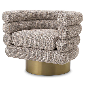 Кресло Eichholtz Swivel Chair Maguire Бежево-серый Латунь