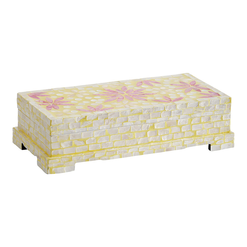 Шкатулка Oceane Bone Inlay Yellow Желтый Розовый Шкатулка Oceane Bone Inlay Yellow Желтый Розовый в Волгограде | Loft Concept