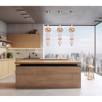 Подвесной светильник с вертикальной композицией из прозрачных и янтарных стеклянных шаров и ромбов Gabriel Scott Luna варинант исполнения - 21 | Loft Concept в Волгограде