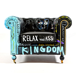 Кресло "Баския и Уорхол" Basquiat Warhol graffiti chair натуральная кожа варинант исполнения - 1 | Loft Concept в Волгограде