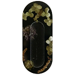 Подставка под благовония из эпоксидной смолы с цветами черная Epoxy Resin Flowers Incense Oval Stand Black варинант исполнения - 1 | Loft Concept в Волгограде
