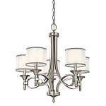 Люстра с белыми тканевыми абажурами в прозрачных стеклянных цилиндрах Kichler варинант исполнения - 6 | Loft Concept в Волгограде