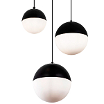 Каскадный светильник с 3-мя плафонами шары Ponzio Flos Cascade Trio Black Sphere Hanging Lamp варинант исполнения - 2 | Loft Concept в Волгограде