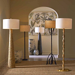 Торшер с цилиндрическим тканевым абажуром на каркасе волнистой формы Rotation варинант исполнения - 4 | Loft Concept в Волгограде