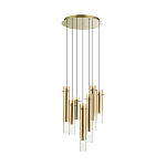 Люстра каскадная с 7-ю цилиндрическими плафонами из стекла Luminous Cylinders варинант исполнения - 4 | Loft Concept в Волгограде