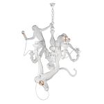 Люстра с тремя фигурами обезьян с лампочками в руках белого цвета Hanging Monkey варинант исполнения - 1 | Loft Concept в Волгограде