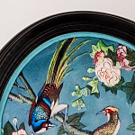 Стул из массива бука бирюзовый с изображением птиц и цветов Turquoise Chinoiserie Birds Garden Chair варинант исполнения - 3 | Loft Concept в Волгограде