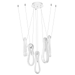 Подвесной светильник белого цвета с 6-ю изогнутыми плафонами Flow Loop варинант исполнения - 2 | Loft Concept в Волгограде