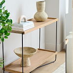 Консоль деревянной столешницей и полкой Wooden Table Top and Shelf варинант исполнения - 5 | Loft Concept в Волгограде