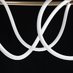 Люстра подвесная круглая золотого цвета с белыми изогнутыми световыми линиями Luke Lampco Tracer Lamp варинант исполнения - 9 | Loft Concept в Волгограде