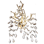 Бра с ветвистым каркасом и стеклянными подвесами цвет золото Golden Leaf Fall варинант исполнения - 1 | Loft Concept в Волгограде