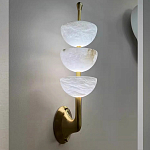 Бра с 3-мя мраморными плафонами в форме чаши Warm Marble Light варинант исполнения - 3 | Loft Concept в Волгограде