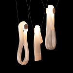 Подвесной светильник белого цвета с 3-мя изогнутыми плафонами Flow Loop варинант исполнения - 6 | Loft Concept в Волгограде