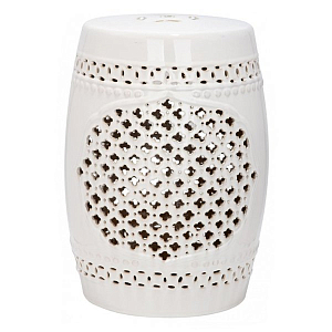 Керамический табурет Quatrefoil Garden Stool - White