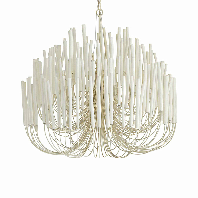 Люстра белая с несколькими ярусами деревянных палочек Bright Wooden Chandelier Белый Люстра белая с несколькими ярусами деревянных палочек Bright Wooden Chandelier Белый в Волгограде | Loft Concept