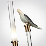 Настольная лампа с прозрачной трубкой и декоративной фигуркой птицы на бронзовой подставке Ganthea варинант исполнения - 4 | Loft Concept в Волгограде