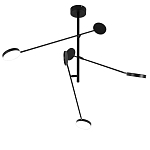 Потолочный светильник светодиодный с тремя лампами черный металл Bendik  варинант исполнения - 1 | Loft Concept в Волгограде