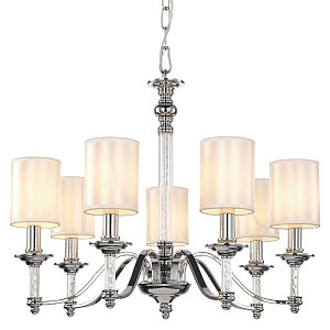 Люстра с белыми атласными плафонами Suspira 7 ламп