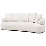 Трехместный диван с обивкой букле молочного цвета Leonois Boucle Sofa варинант исполнения - 2 | Loft Concept в Волгограде