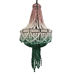 Люстра каплевидной формы с декором из круглых бусин Ombre Green Pink Chandelier варинант исполнения - 1 | Loft Concept в Волгограде