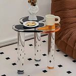 Дизайнерский журнальный стол с фигурной столешницей на 3-х прозрачных ножках Rahakif варинант исполнения - 3 | Loft Concept в Волгограде