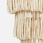 Трехъярусная люстра с подвесками из круглых деревянных бусин белая White Beads Three-tier Chandelier  варинант исполнения - 7 | Loft Concept в Волгограде
