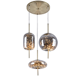 Подвесной светильник с гирляндой внутри 3-х стеклянных плафонов Garland Glass Trio Hanging Lamp варинант исполнения - 1 | Loft Concept в Волгограде