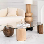 Дизайнерский журнальный стол с прозрачной столешницей и ножками в форме геометрических фигур Pytusin варинант исполнения - 2 | Loft Concept в Волгограде