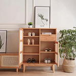 Комод с плетеными дверками и открытой нишей  с ящиком Dora Sideboard варинант исполнения - 1 | Loft Concept в Волгограде