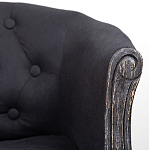 Кресло низкое в стиле прованс Черный Лен Louis French Armchair  варинант исполнения - 6 | Loft Concept в Волгограде