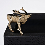 Стол сервировочный кожаный с декором в виде золотистой фигуркой лося Embodiment of Style варинант исполнения - 2 | Loft Concept в Волгограде