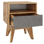 Тумба прикроватная с ящиком и фасадом цвета серый бетон Grace of Furniture варинант исполнения - 2 | Loft Concept в Волгограде
